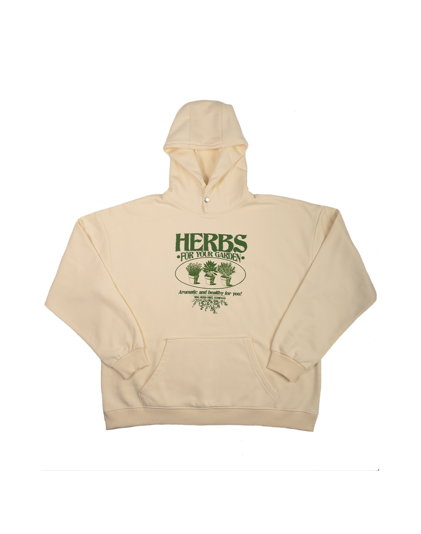 "Herbs" Hoodie - Cream/Green - VBG